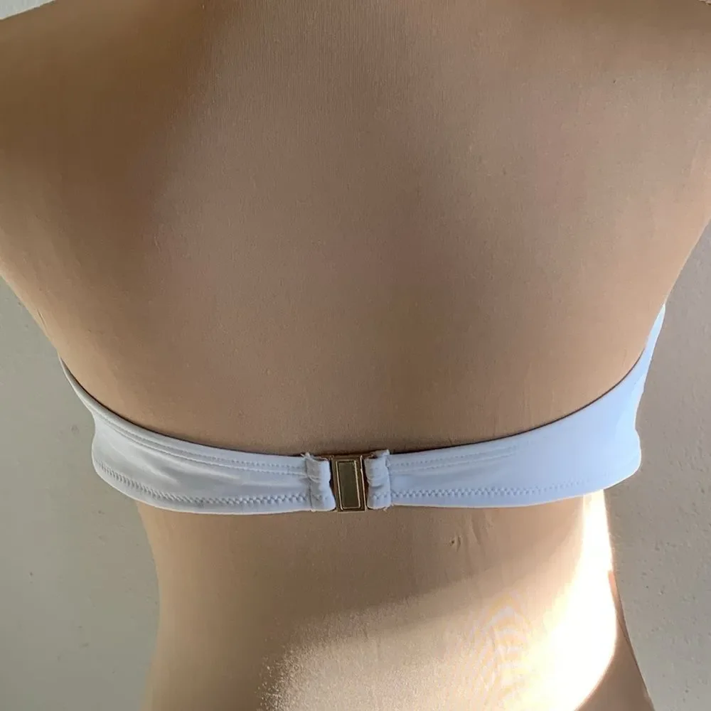 White Bandeau Bikini Tops Size L
